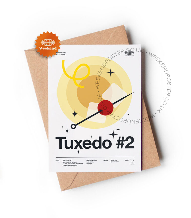 Mid-century modern Tuxedo #2 Cocktail greeting card