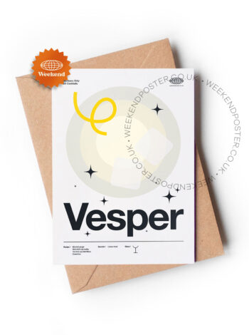 Mid-century modern Vesper Cocktail greeting card