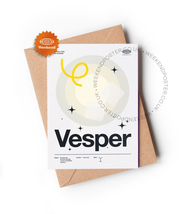 Mid-century modern Vesper Cocktail greeting card