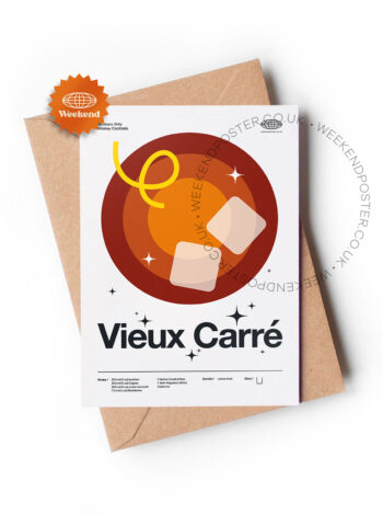 Mid-century modern Vieux Carre Cocktail greeting card