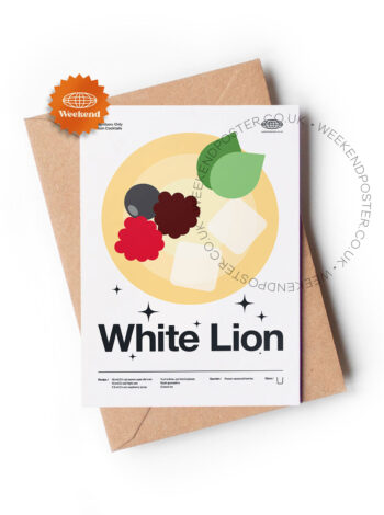 Mid-century modern White Lion Cocktail greeting card