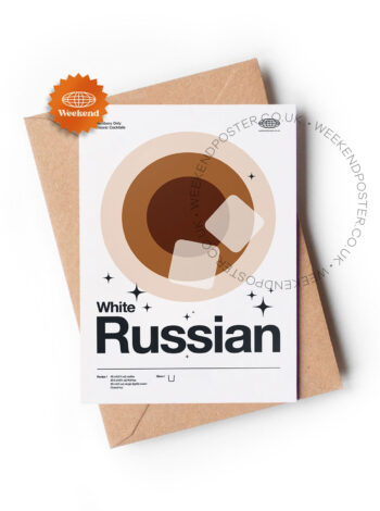 Mid-century modern White Russian Cocktail greeting card