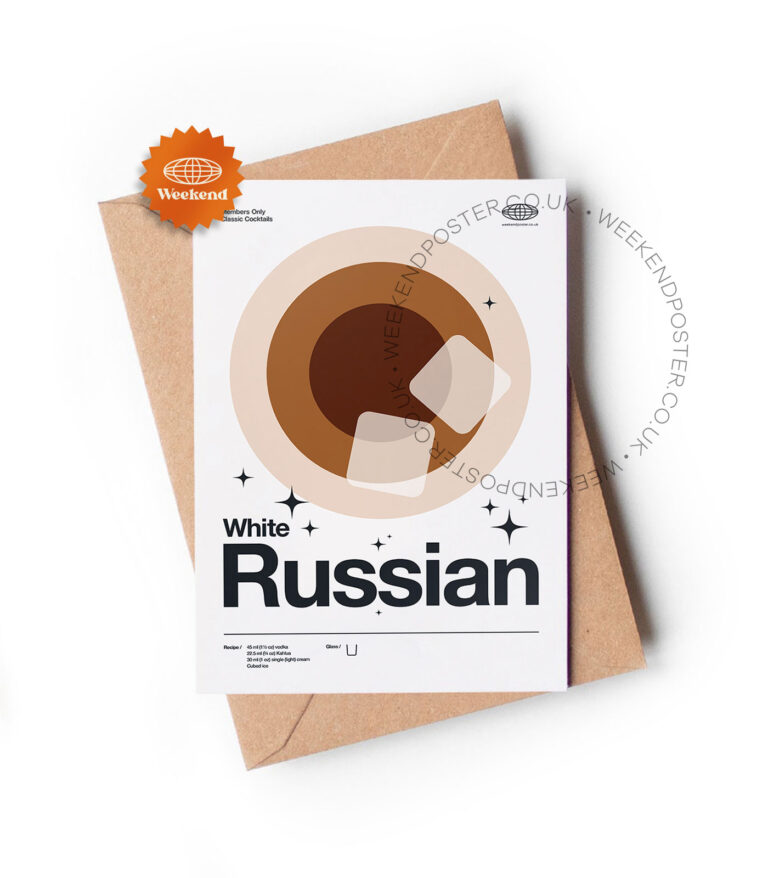 Mid-century modern White Russian Cocktail greeting card