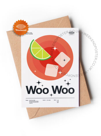 Mid-century modern Woo Woo Cocktail greeting card