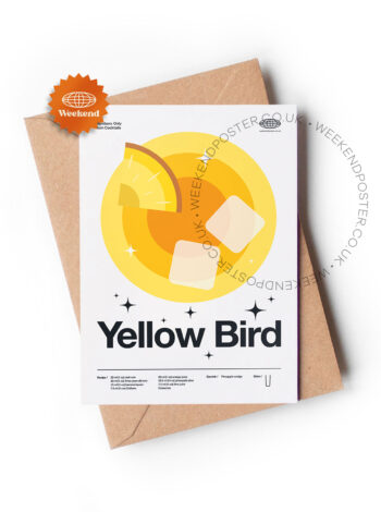 Mid-century modern Yellow Bird Cocktail greeting card