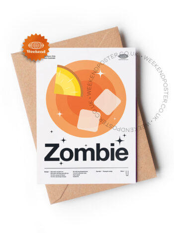Mid-century modern Zombie Cocktail greeting card