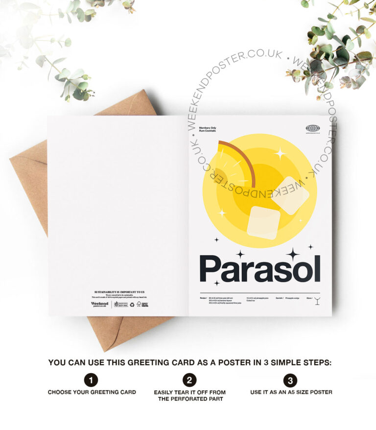 Mid-century modern Parasol Cocktail greeting card