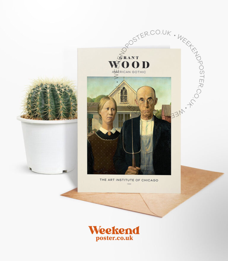 Grant Wood American Gothic greeting card
