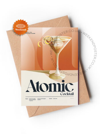 Mid-century retro Atomic Cocktail greeting card