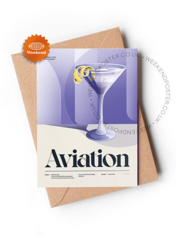 Mid-century retro Aviation Cocktail greeting card