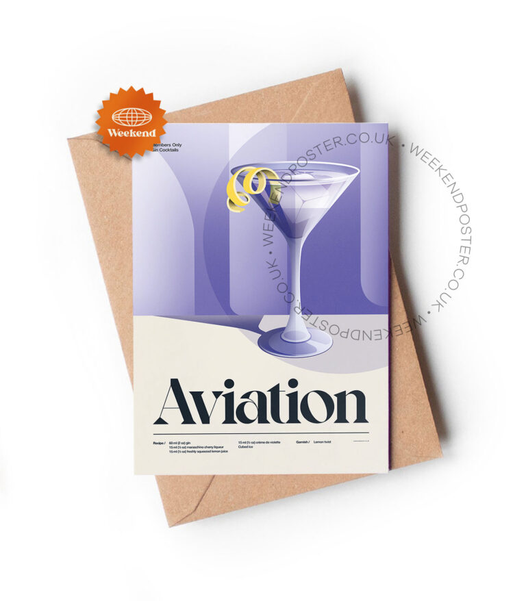 Mid-century retro Aviation Cocktail greeting card