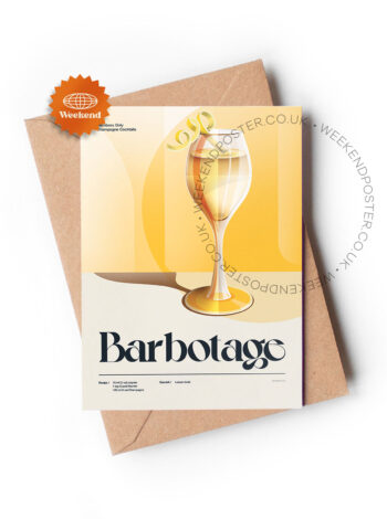 Mid-century retro Barbotage Cocktail greeting card