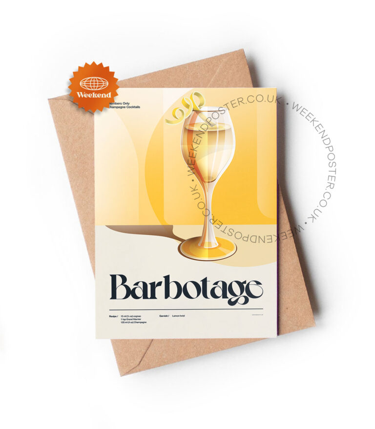 Mid-century retro Barbotage Cocktail greeting card