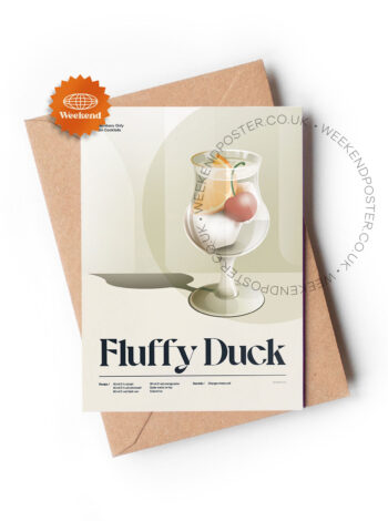 Mid-century retro Fluffy Duck Cocktail greeting card