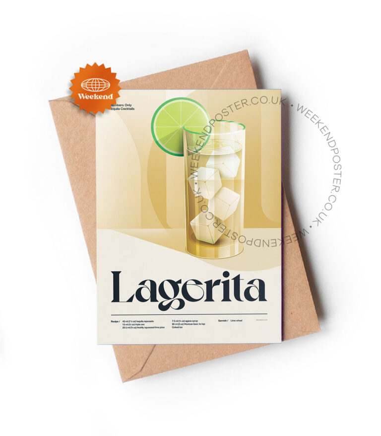 Mid-century retro Lagerita Cocktail greeting card