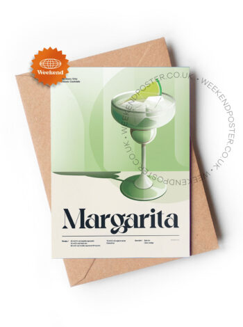 Mid-century retro Margarita Cocktail greeting card