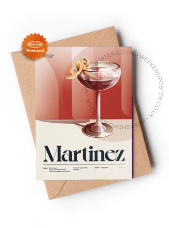 Mid-century retro Martinez Cocktail greeting card