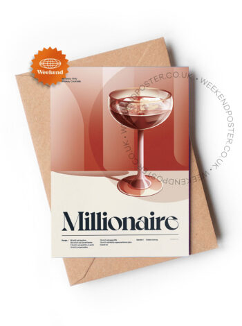 Mid-century retro Millionaire Cocktail greeting card