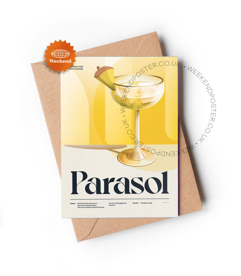 Mid-century retro Parasol Cocktail greeting card