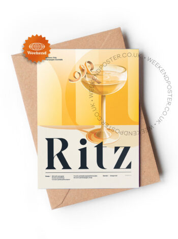 Mid-century retro Ritz Cocktail greeting card