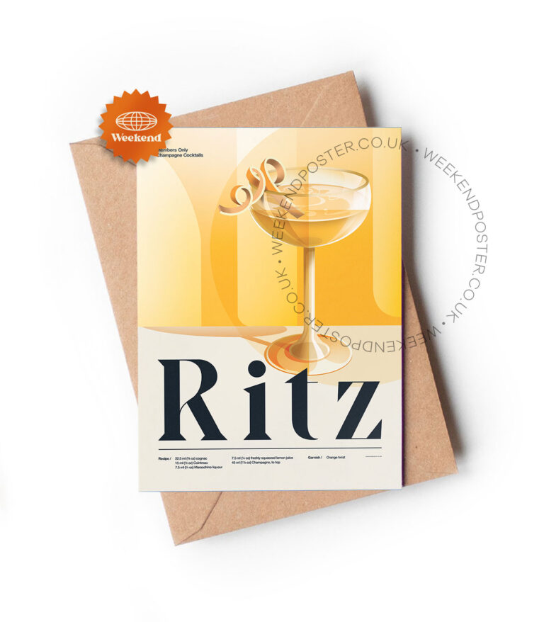 Mid-century retro Ritz Cocktail greeting card