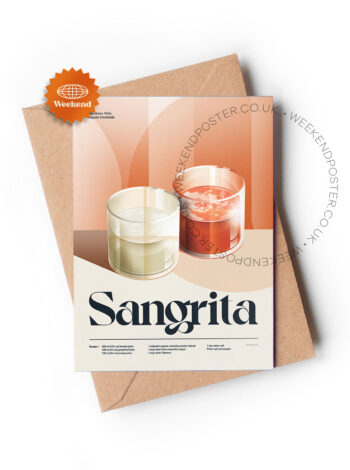 Mid-century retro Sangrita Cocktail greeting card