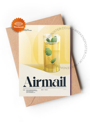 Mid-century retro Airmail Cocktail greeting card