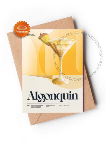 Mid-century retro Algonquin Cocktail greeting card