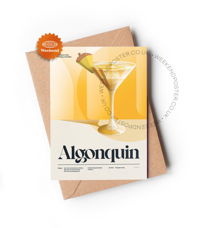 Mid-century retro Algonquin Cocktail greeting card