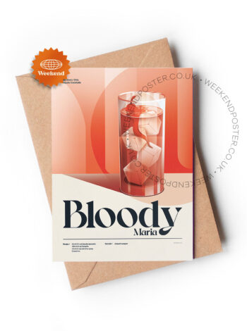 Mid-century retro Bloody Maria Cocktail greeting card