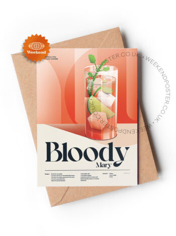 Mid-century retro Bloody Mary Cocktail greeting card