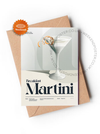 Mid-century retro Breakfast Martini Cocktail greeting card