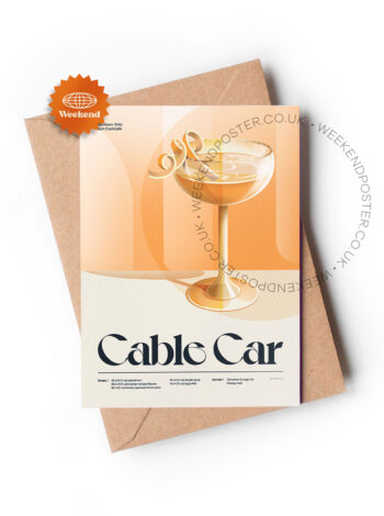 Mid-century retro Cable Car Cocktail greeting card