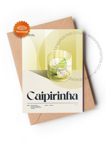 Mid-century retro Caipirinha Cocktail greeting card