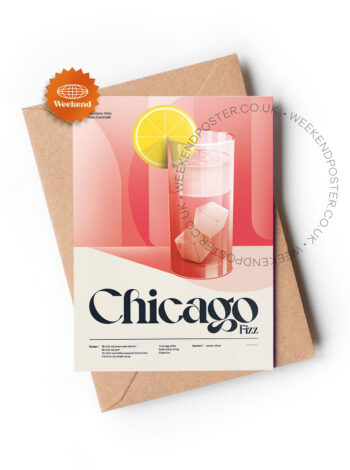 Mid-century retro Chicago Fizz Cocktail greeting card