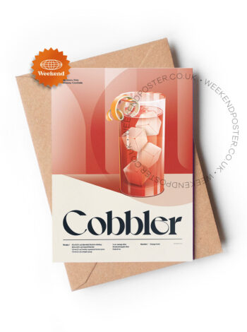 Mid-century retro Cobbler Cocktail greeting card