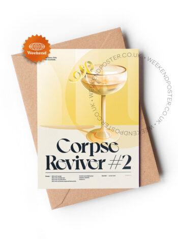 Mid-century retro Corpse Reviver #2 Cocktail greeting card