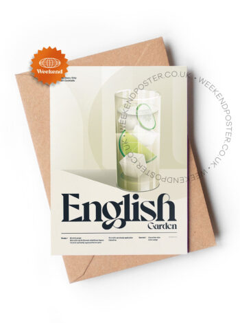 Mid-century retro English Garden Cocktail greeting card