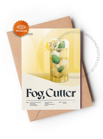 Mid-century retro Fog Cutter Cocktail greeting card
