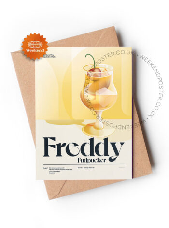 Mid-century retro Freddy Fudpucker Cocktail greeting card