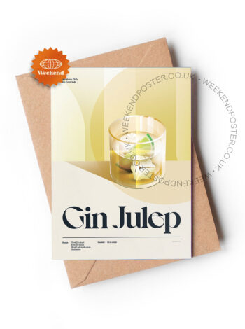 Mid-century retro Gin Julep Cocktail greeting card