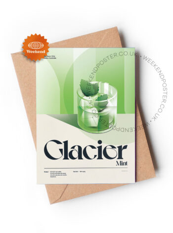 Mid-century retro Glacier Mint Cocktail greeting card