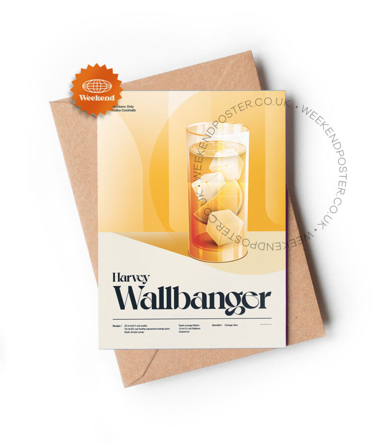 Mid-century retro Harvey Wallbange Cocktail greeting card