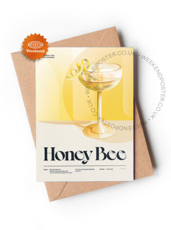 Mid-century retro Honey Bee Cocktail greeting card