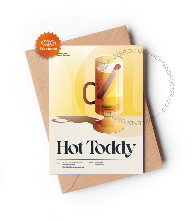 Mid-century retro Hot Toddy Cocktail greeting card