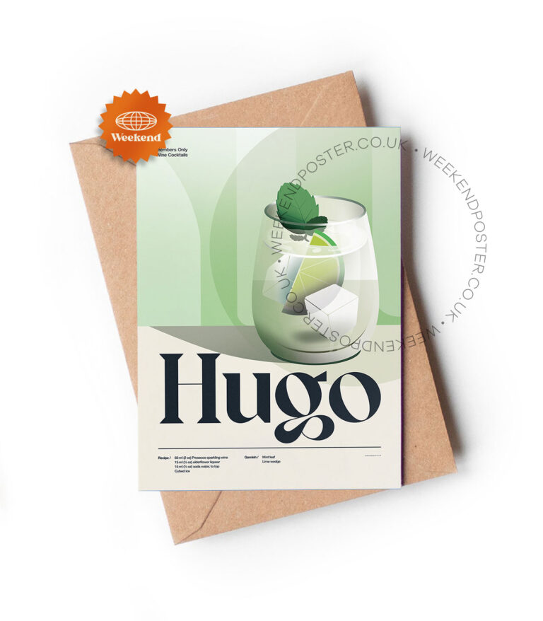 Mid-century retro Hugo Cocktail greeting card