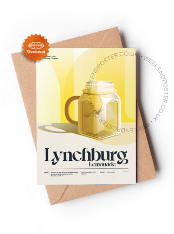Mid-century retro Lynchburg Lemonade Cocktail greeting card