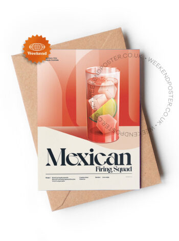 Mid-century retro Mexican Firing Squad Cocktail greeting card