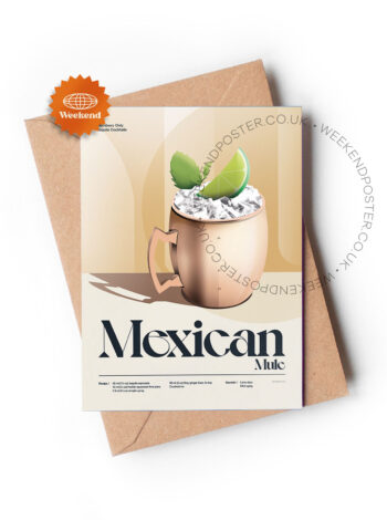 Mid-century retro Mexican Mule Cocktail greeting card