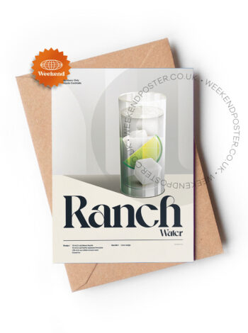 Mid-century retro Ranch Water Cocktail greeting card
